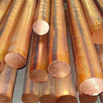 Längen 1-6 m oder nach Bedarf für Rohstoffe biegen 2 m C1100 Kupferrunder Stab Flat Round Solid Brass Bar